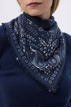 Petit Bandana Angy - Bleu Marine Blanc - Femme