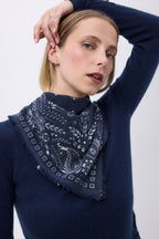 Petit Bandana Angy - Bleu Marine Blanc - Femme