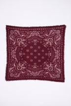 BANDANA/SMALL ANGY/BODYBURGUNDY  PRINT WHITE-K-54*54CM