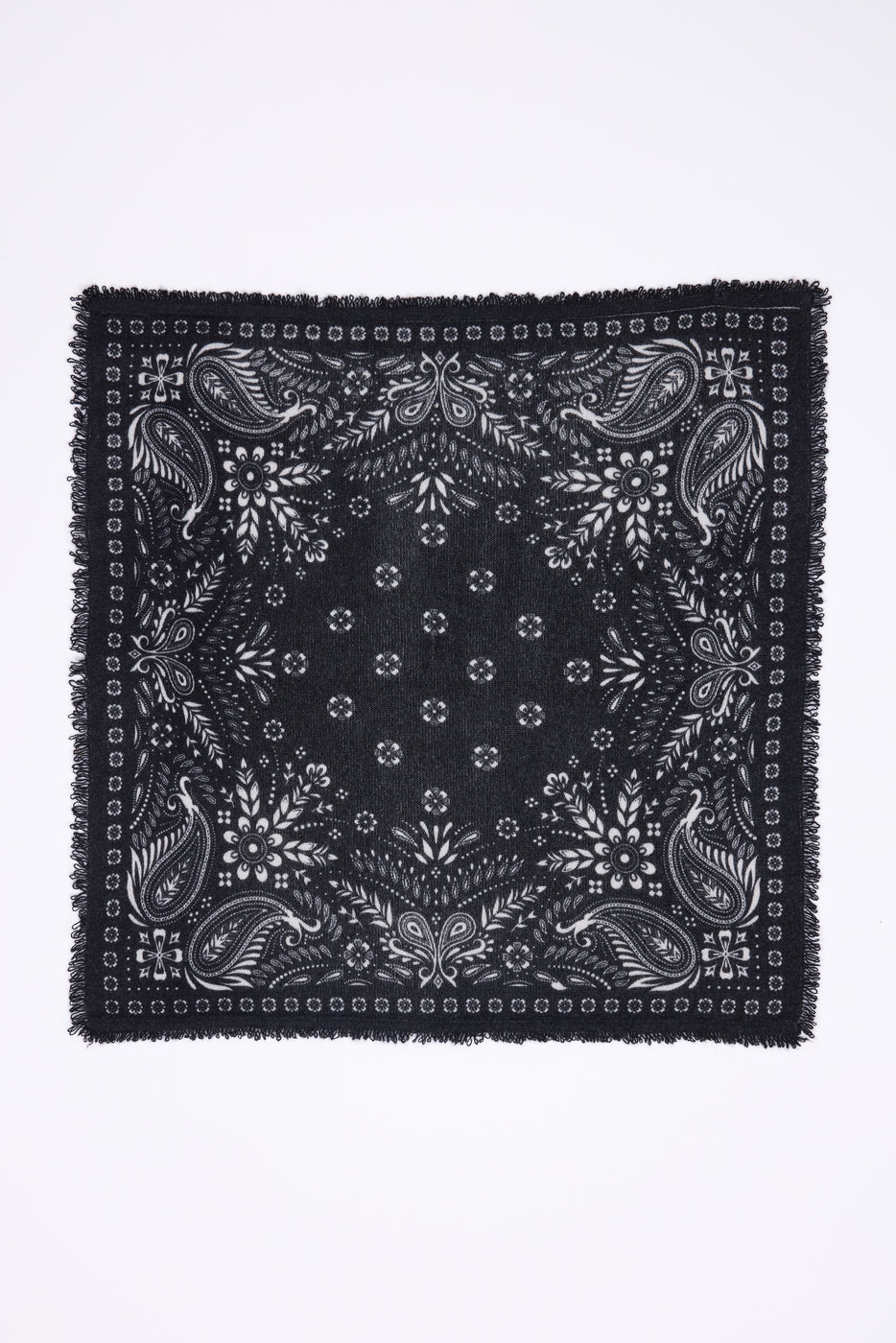 BANDANA/SMALL ANGY/BODY BLACK PRINT WHITE-M-54*54CM