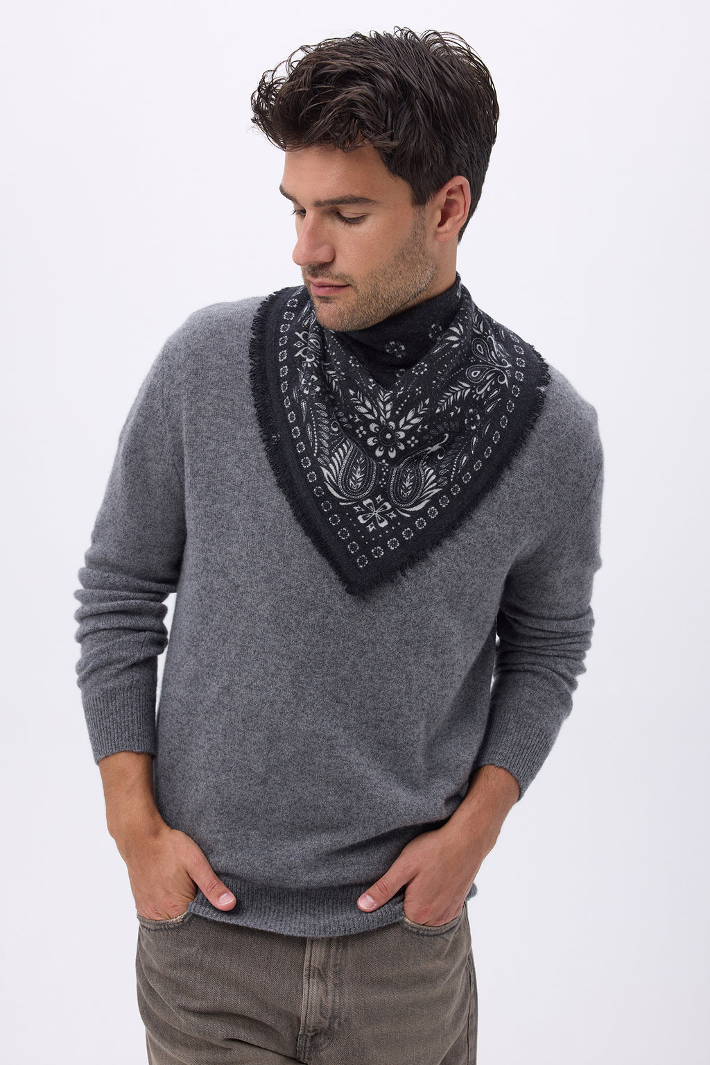 Petit Bandana Angy - Noir Blanc - Homme
