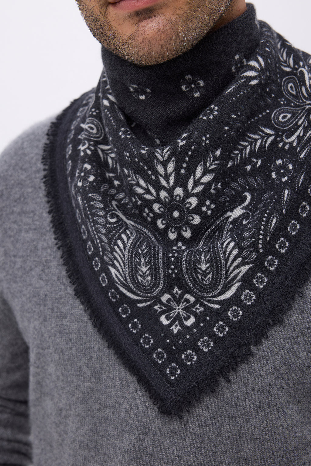 Petit Bandana Angy - Noir Blanc - Homme