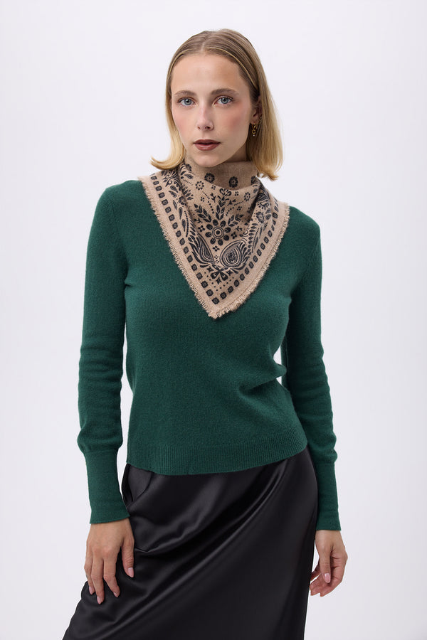 Petit Bandana Angy - Beige Noir - Femme