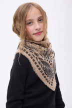 Mała Bandana Angy - Beżowo-Czarna - Dziecięca
