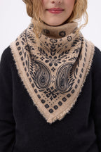 Mała Bandana Angy - Beżowo-Czarna - Dziecięca
