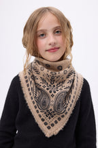 Mała Bandana Angy - Beżowo-Czarna - Dziecięca