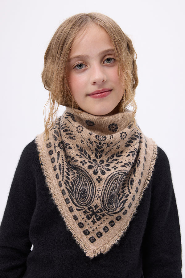 Kleine Bandana Angy - Beige Zwart - Kind