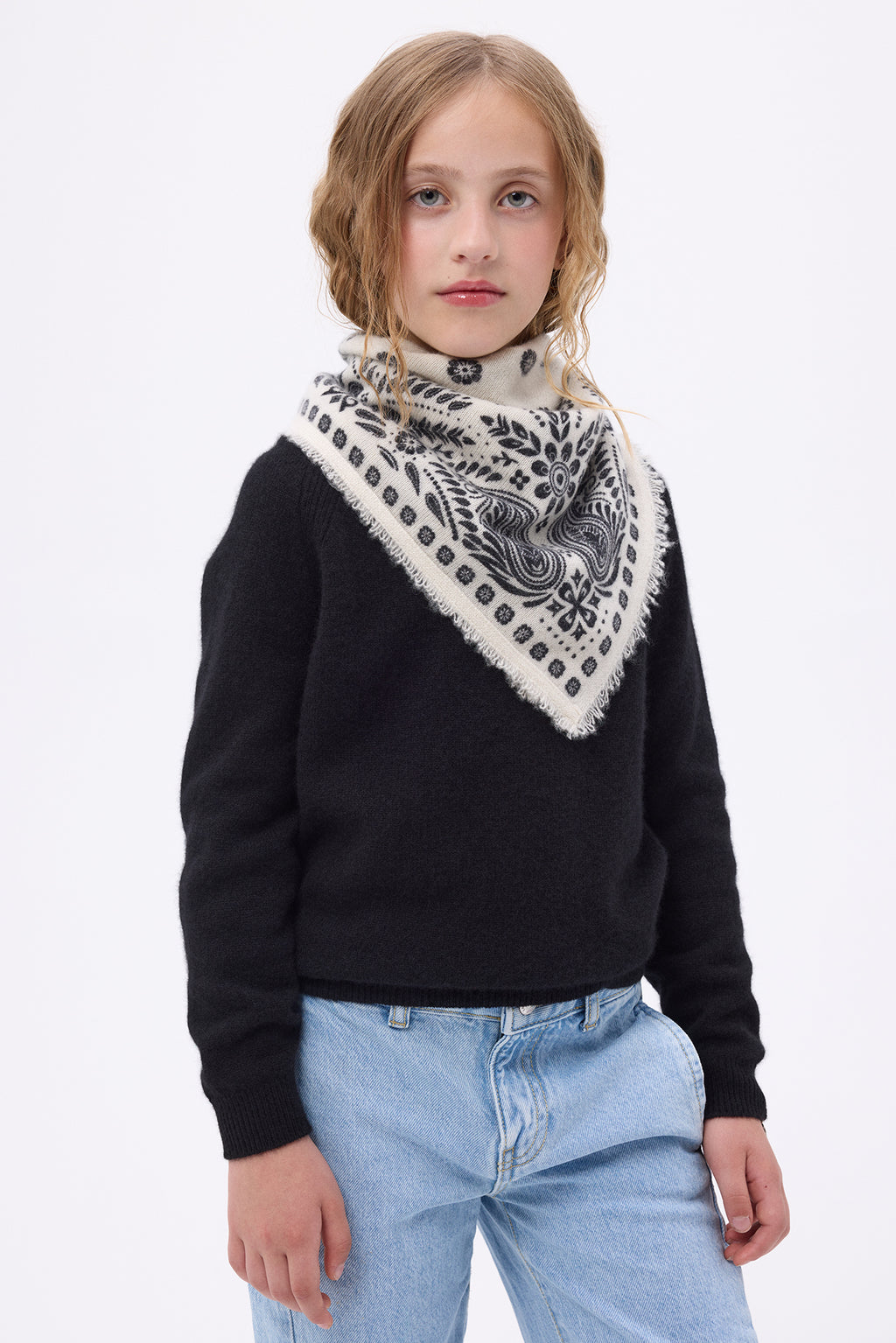 Petit Bandana Angy - Blanc Noir - Enfant