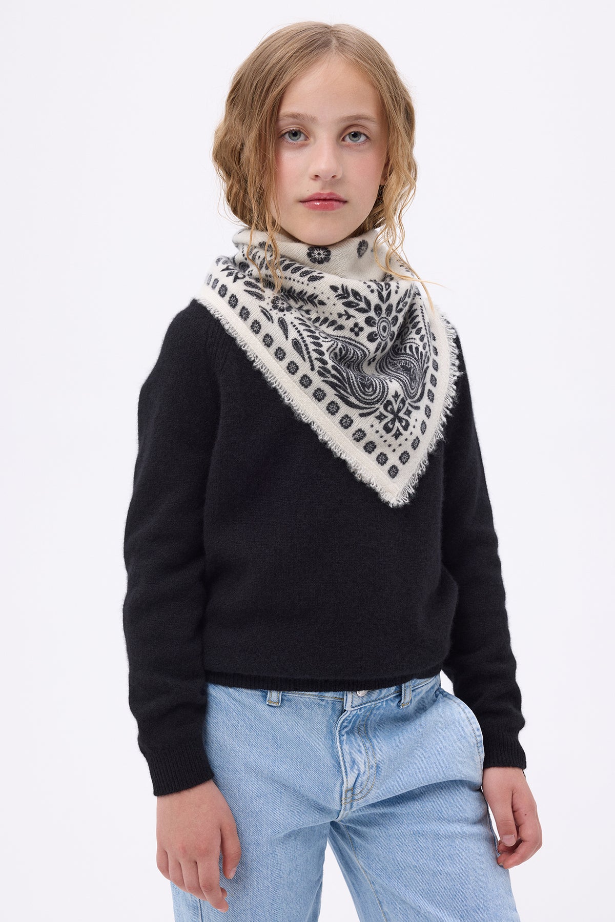 Petit Bandana Angy - Blanc Noir - Enfant