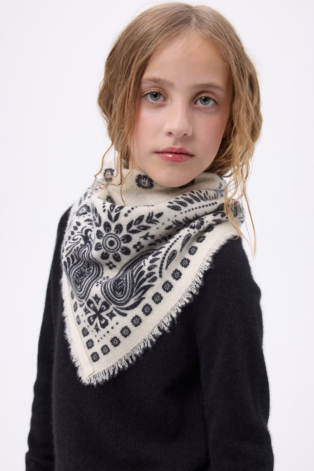 Petit Bandana Angy - Blanc Noir - Enfant