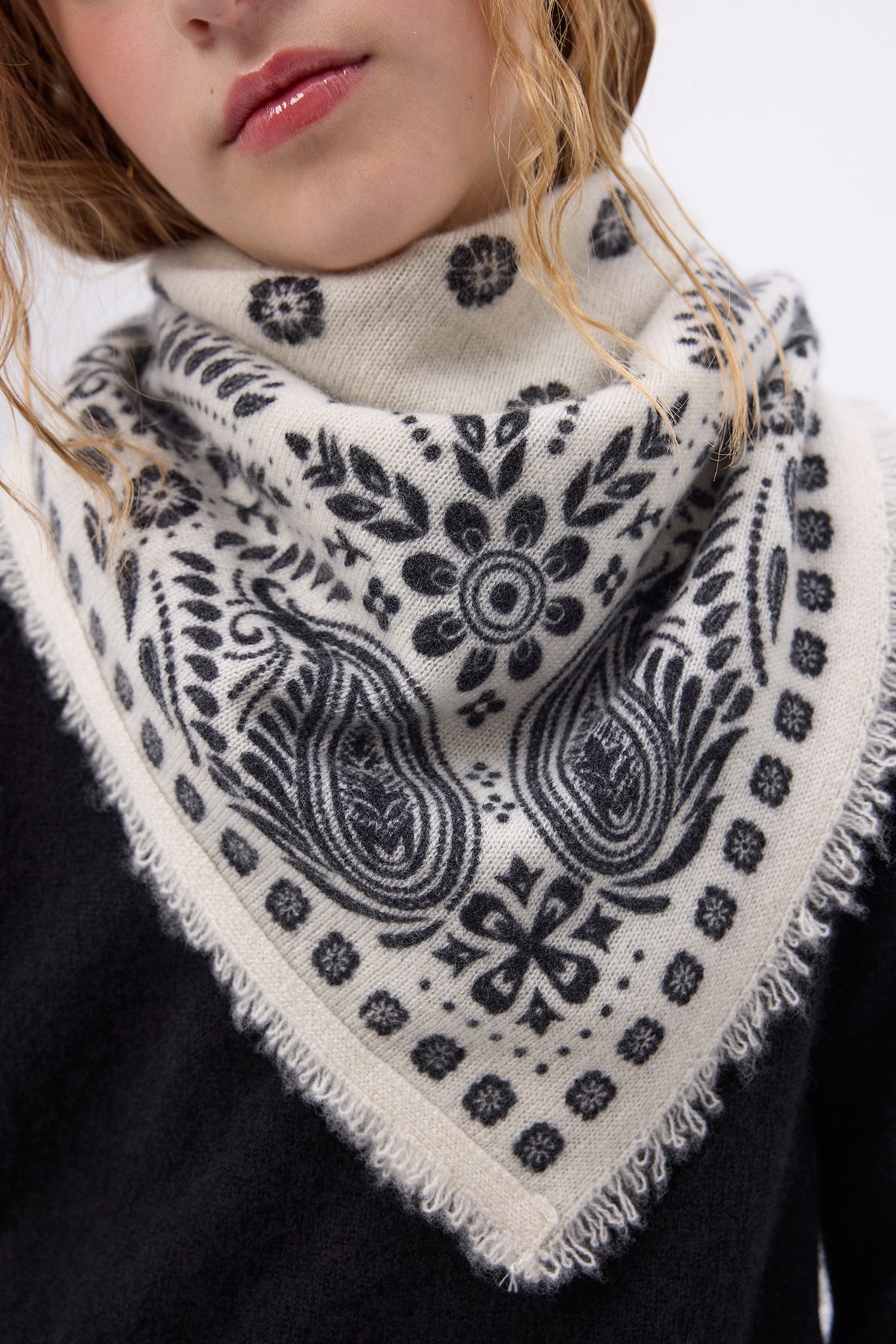 Petit Bandana Angy - Blanc Noir - Enfant