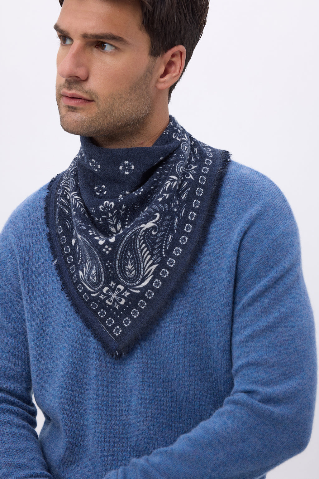 Petit Bandana Angy - Bleu Marine Blanc - Homme