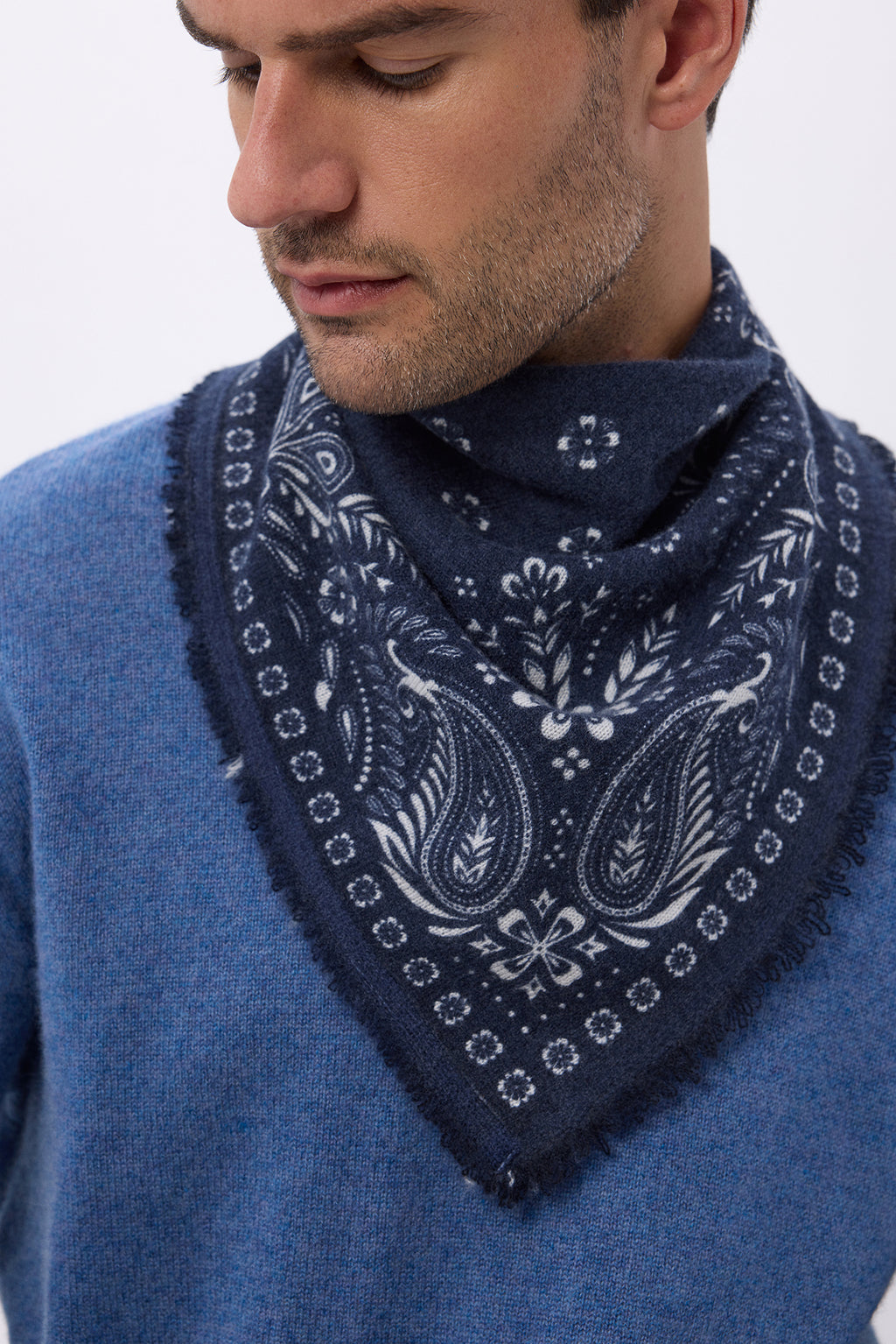 Petit Bandana Angy - Bleu Marine Blanc - Homme