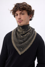 Petit Bandana Apollon - Khaki Chine - Homme - 100% Cachemire