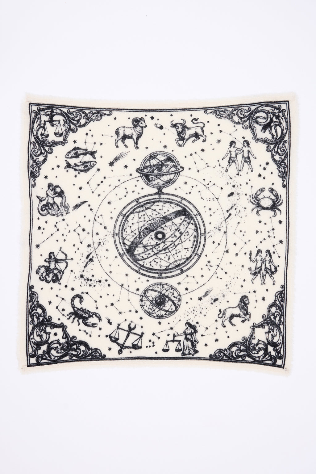 Petit Bandana Astral - Blanc - Femme - 100% Cachemire