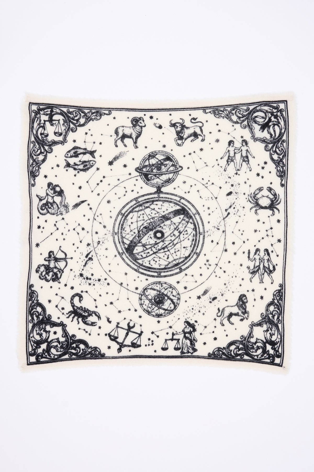 Petit Bandana Astral - Blanc - Femme - 100% Cachemire