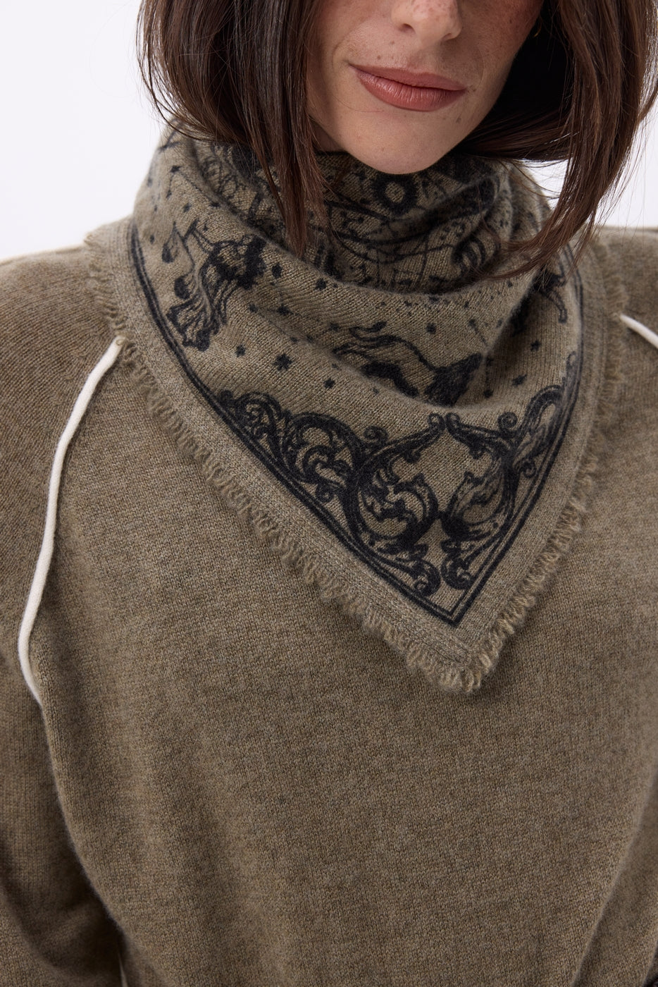Petit Bandana Astral - Khaki Chine - Femme