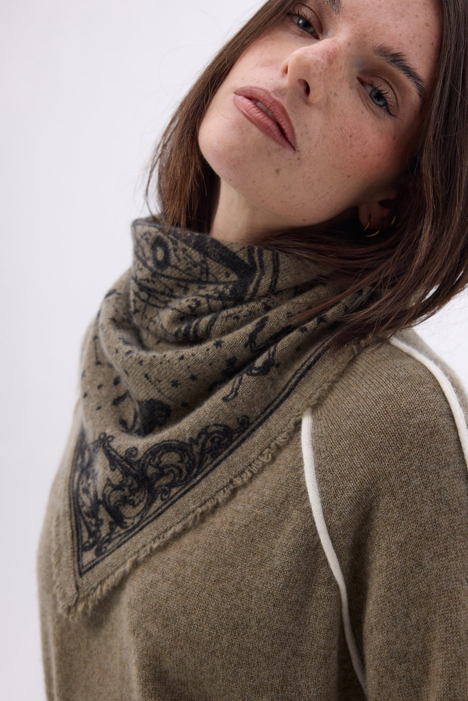 Petit Bandana Astral - Khaki Chine - Femme