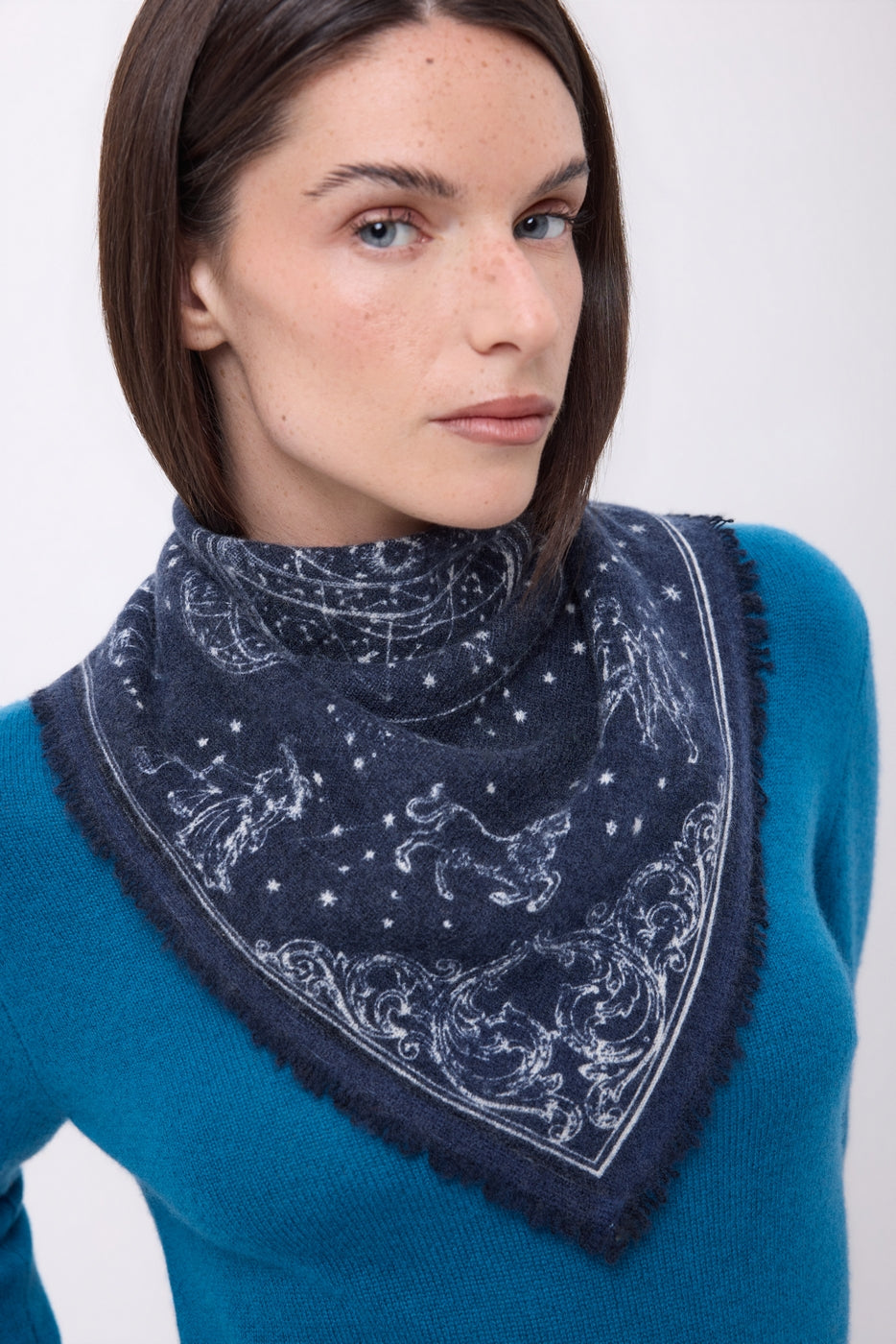 Pañuelo pequeño Astral - Azul marino - Mujer