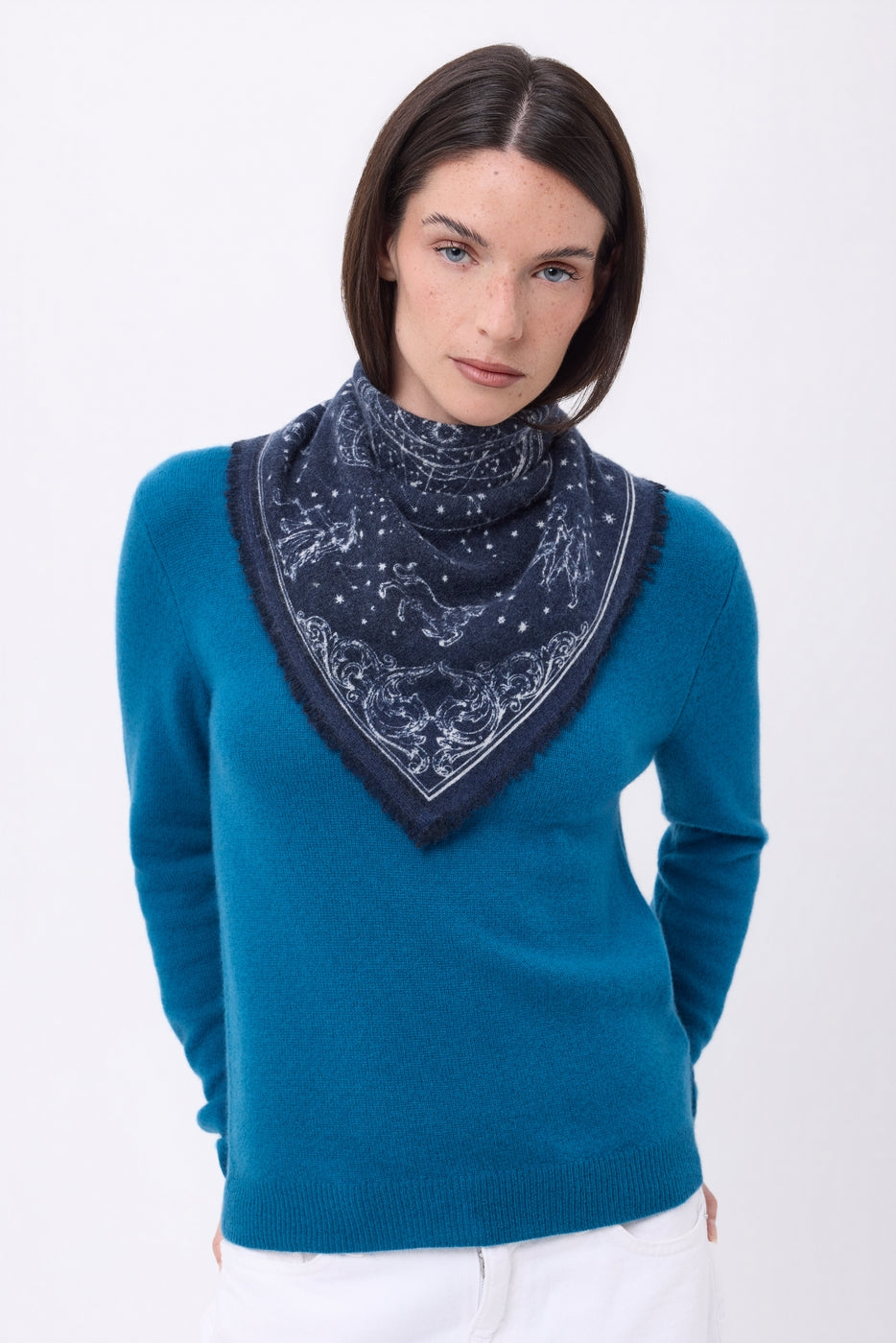Pañuelo pequeño Astral - Azul marino - Mujer