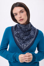 Pañuelo pequeño Astral - Azul marino - Mujer
