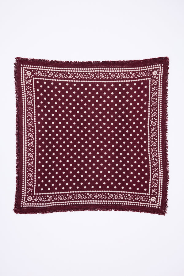 Kleine bandana Dotty - Bordeaux - Dames - 100% Kasjmier