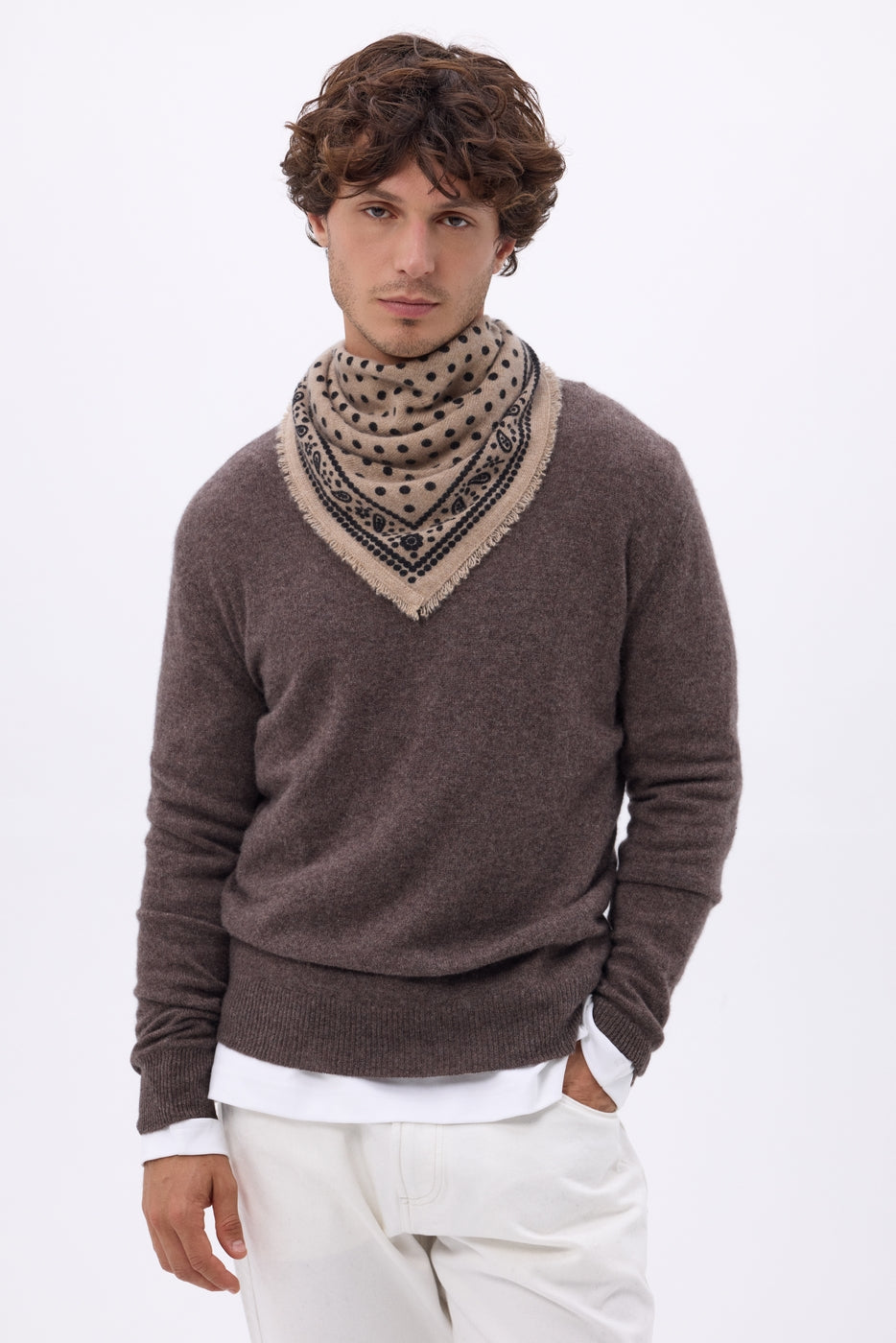 Bandana pequeño Dotty - Beige crema - Hombre