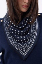 Small Dotty Bandana - Navy Blue - Women