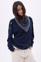 Small Dotty Bandana - Navy Blue - Women