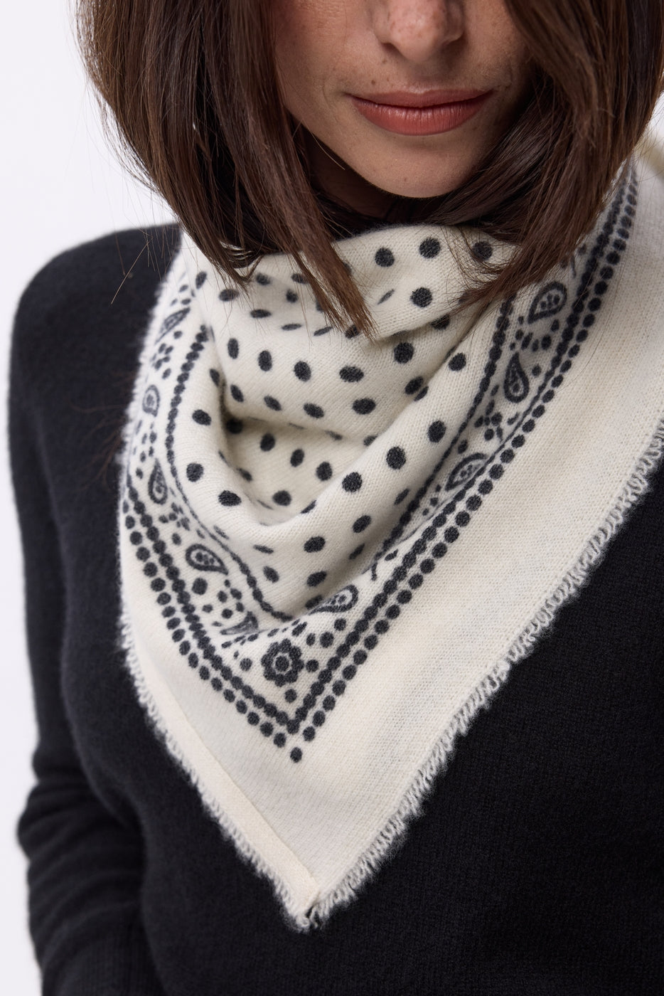 Petit Bandana Dotty - Blanc - Femme