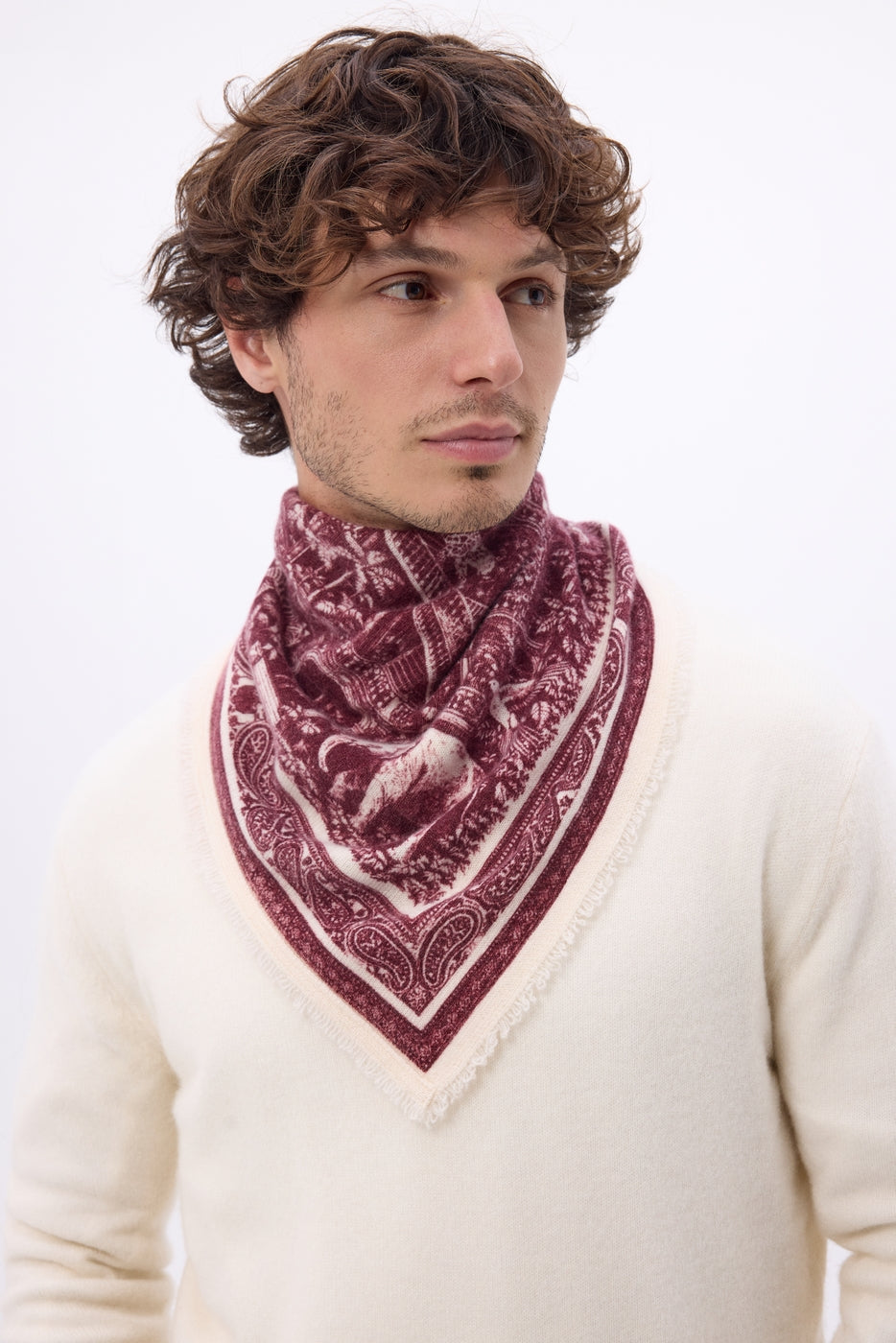 Small Grande Serre Bandana - Burgundy - Men