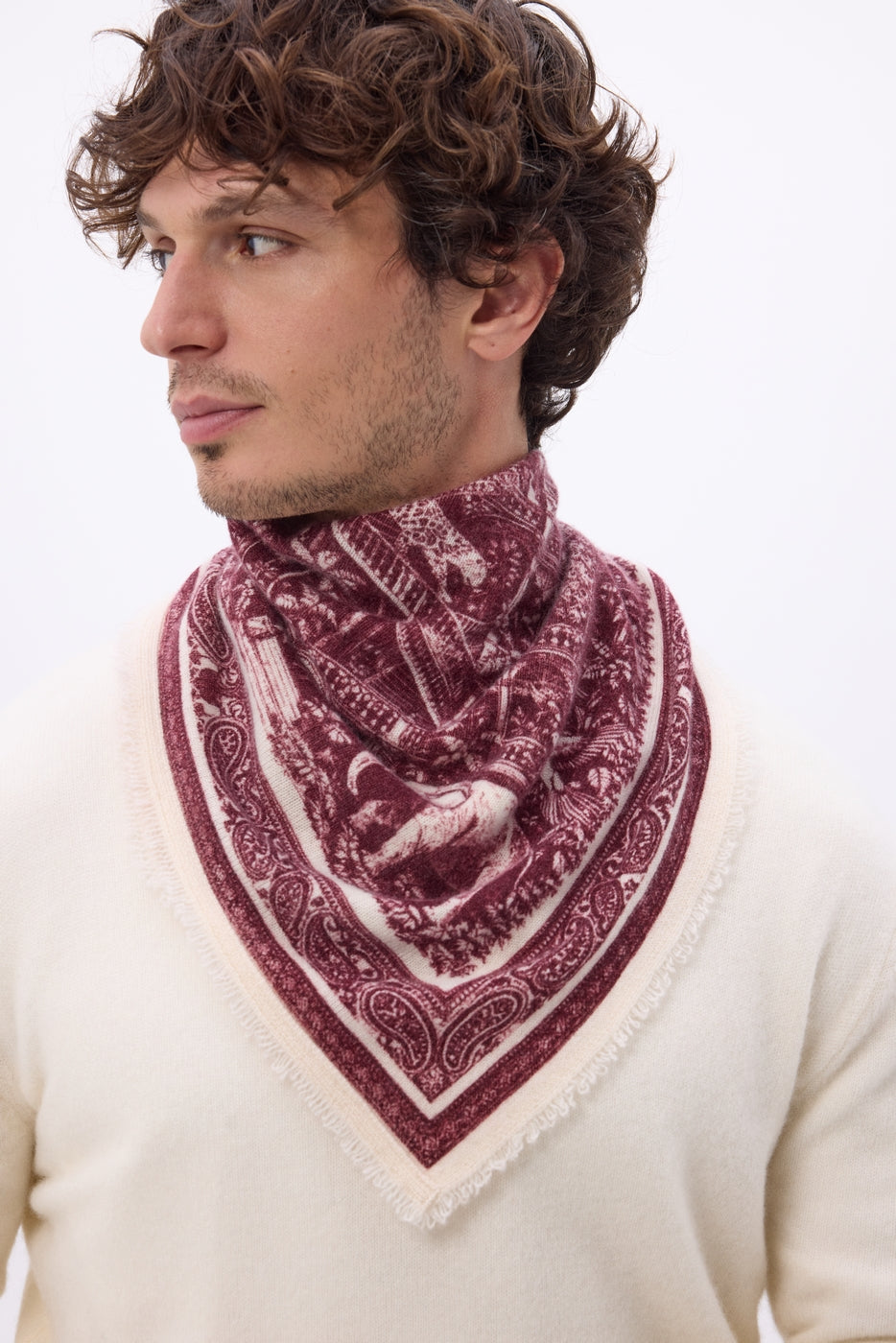 Small Grande Serre Bandana - Burgundy - Men