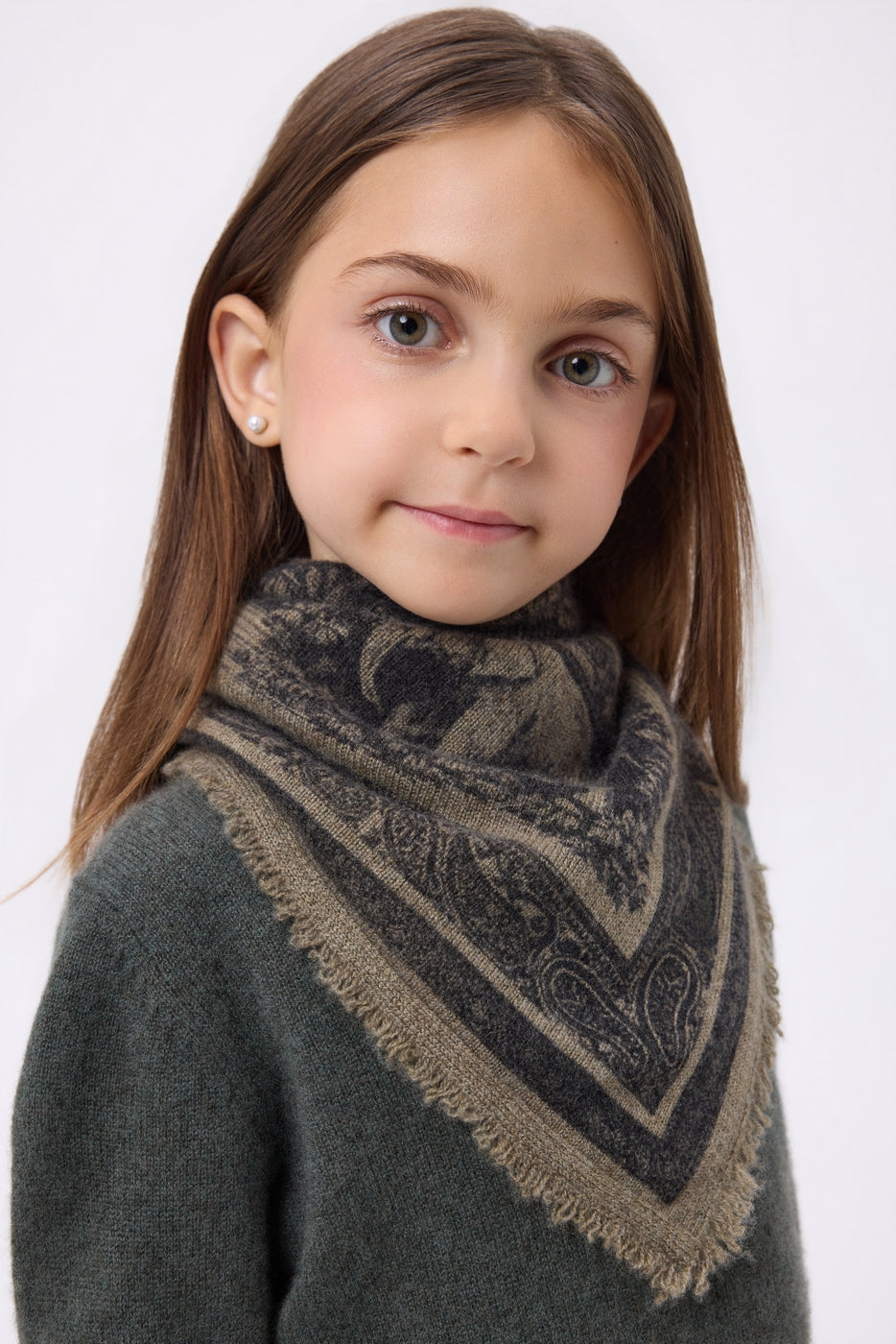 Small Grande Serre Bandana - Khaki Marl - Children