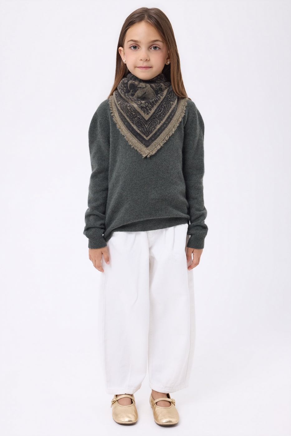 Small Grande Serre Bandana - Khaki Marl - Children