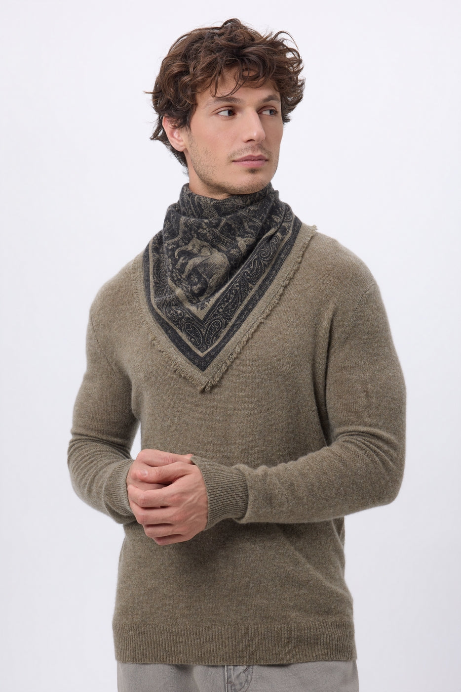 Small Grande Serre Bandana - Khaki Marl - Men