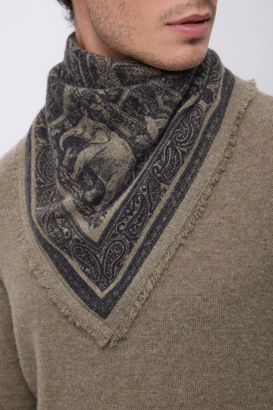 Small Grande Serre Bandana - Khaki Marl - Men
