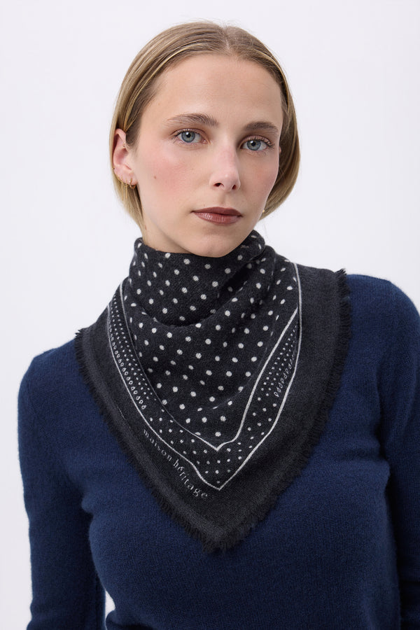 Petit Bandana Heritage Pois - Noir Blanc - Femme