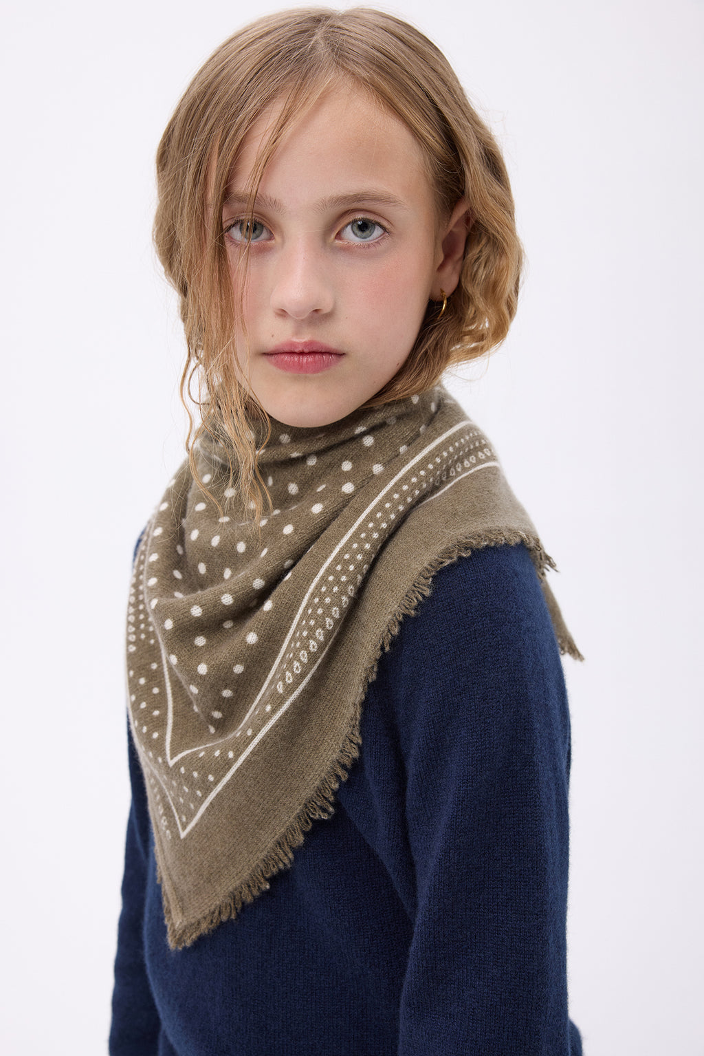 Bandana pequeño Heritage de lunares Bandana Small Heritage de lunares - Verde caqui blanco - Niño