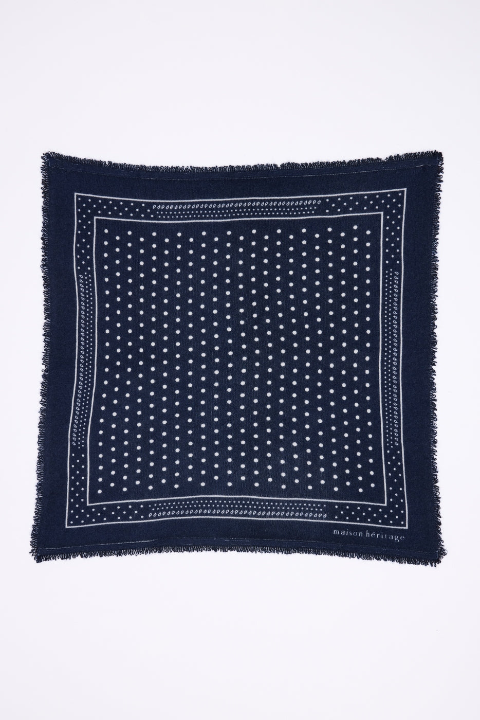 BANDANA/SMALL HERITAGE POIS/NAVY/ECOPAPER-K-54*54CM