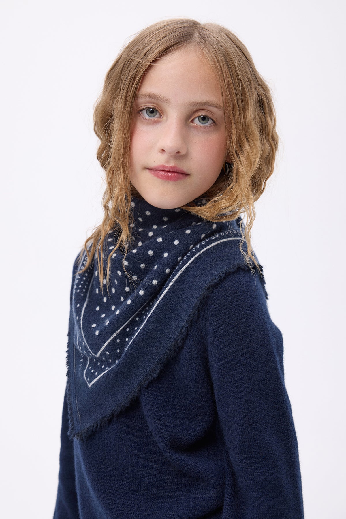 Petit Bandana Heritage Pois - Bleu Marine Blanc - Enfant