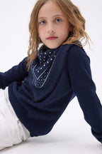 Petit Bandana Heritage Pois - Bleu Marine Blanc - Enfant