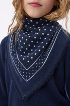 Petit Bandana Heritage Pois - Bleu Marine Blanc - Enfant