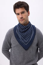 Petit Bandana Heritage Pois - Bleu Marine Blanc - Homme