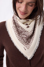 Bandana pequeño Presley - Blanco Marrón - Mujer