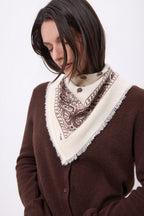 Bandana pequeño Presley - Blanco Marrón - Mujer