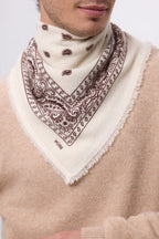 Bandana pequeño Presley - Blanco Marrón - Hombre