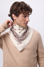 Bandana pequeño Presley - Blanco Marrón - Hombre