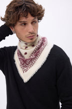 Petit Bandana Presley - Blanc Burgundy - Homme