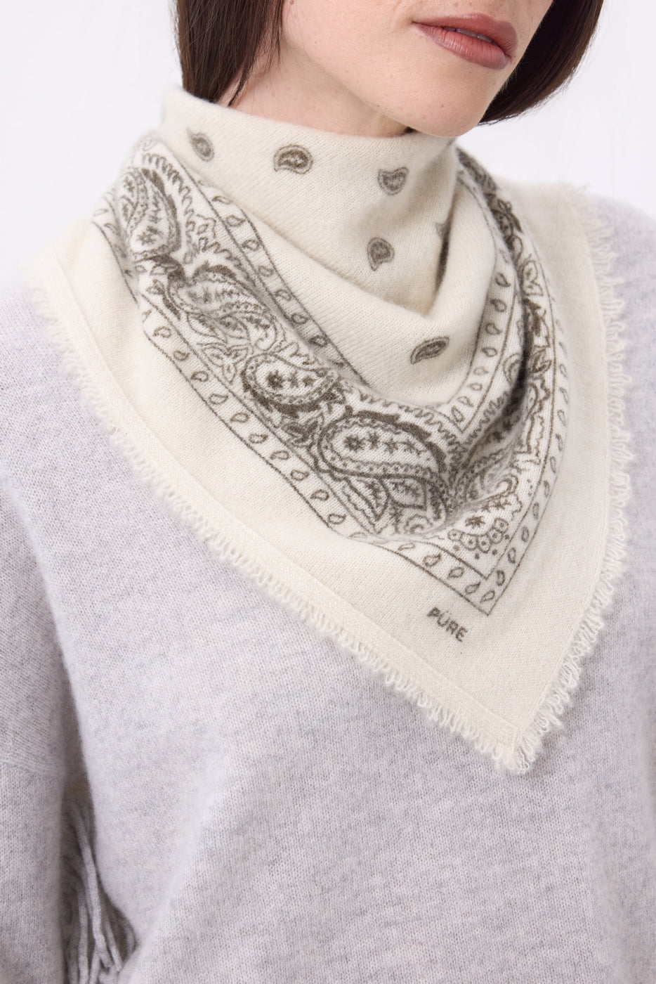 Petit Bandana Presley - Blanc Khaki Chine - Femme