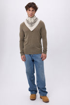 Petit Bandana Presley - Blanc Khaki Chine - Homme